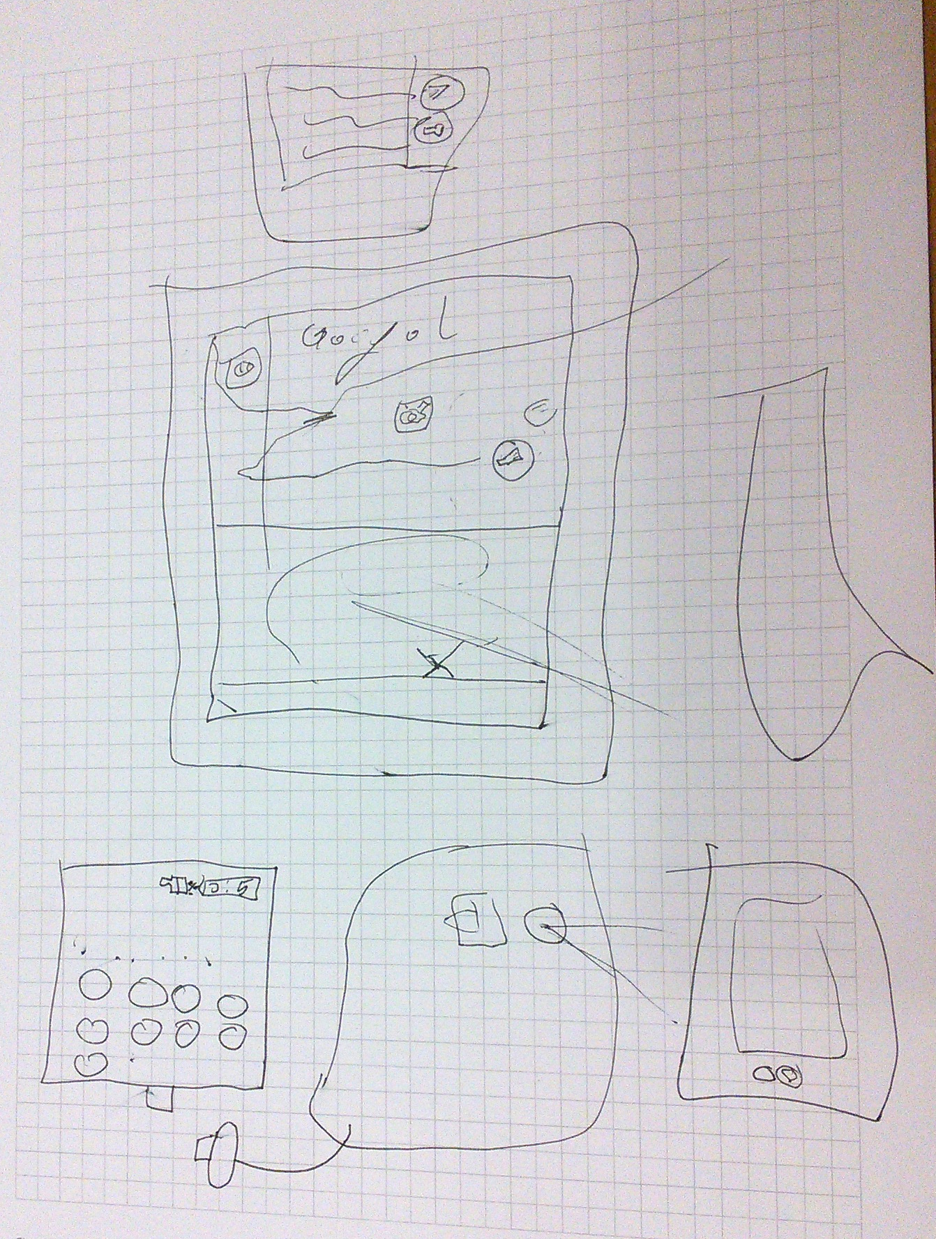 drawing of the internet by an 8 year old girl, Showing Google and the interface to call and text someone